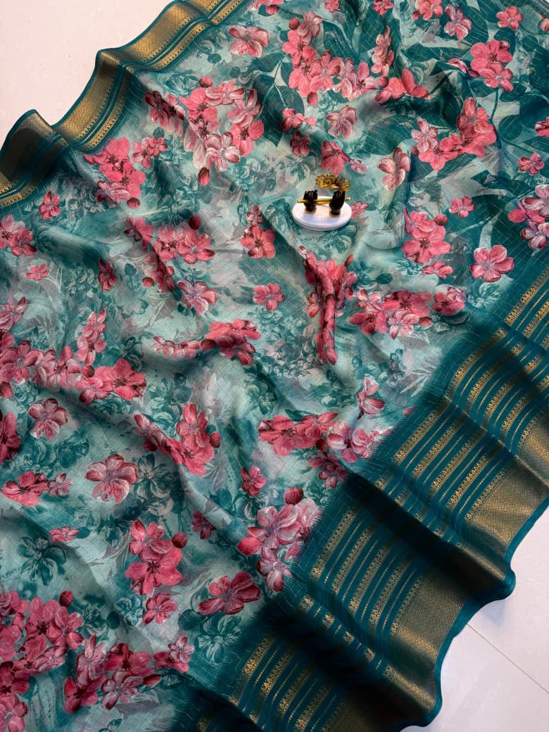 New Ajrakh Soft Georgette Saree