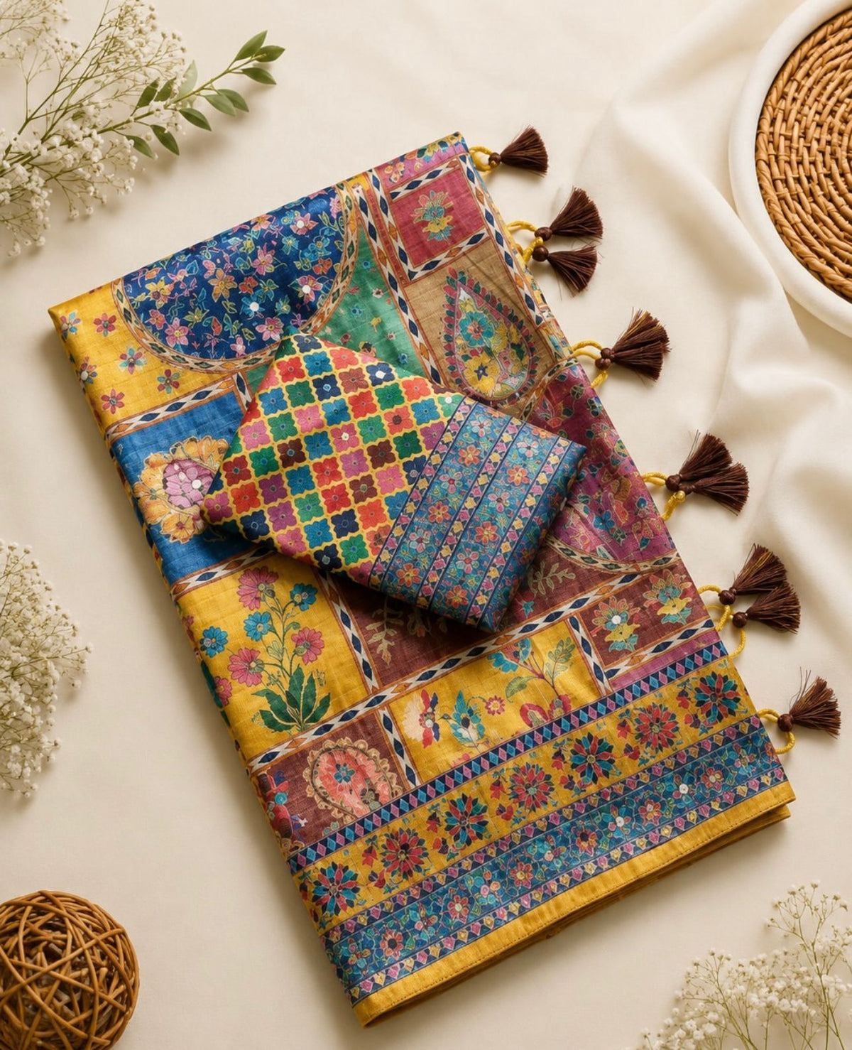 Soft Georgette Colorful Threads Work Saree (Coloring)