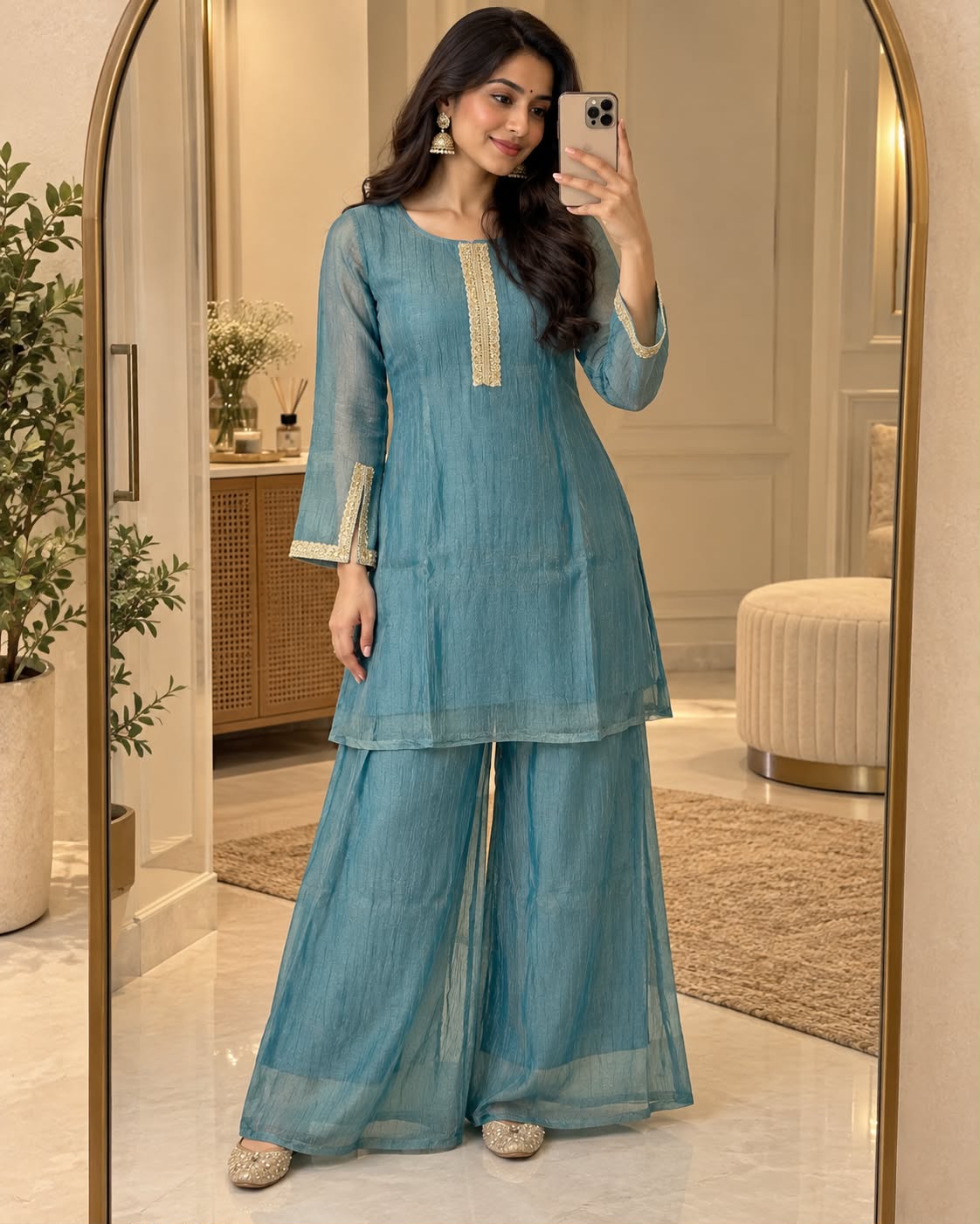 HOV Festive Coordset Crush Tissue Silk