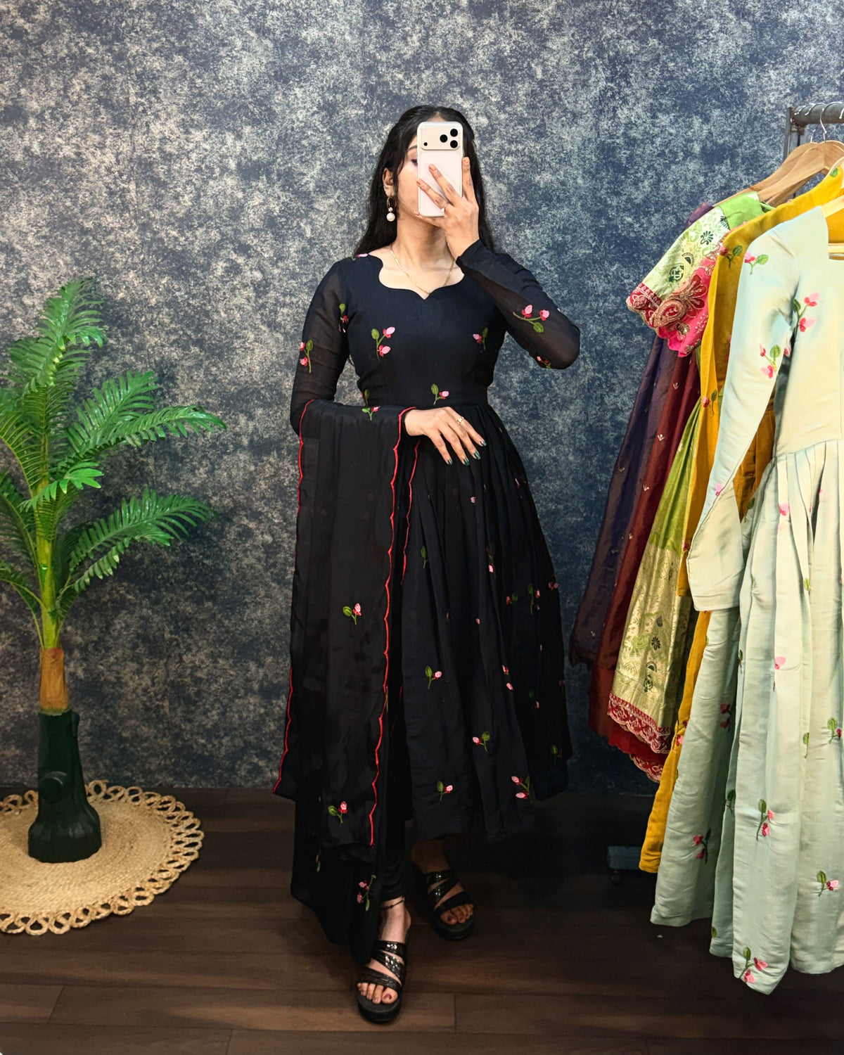 Anarkali Set Mull Chanderi