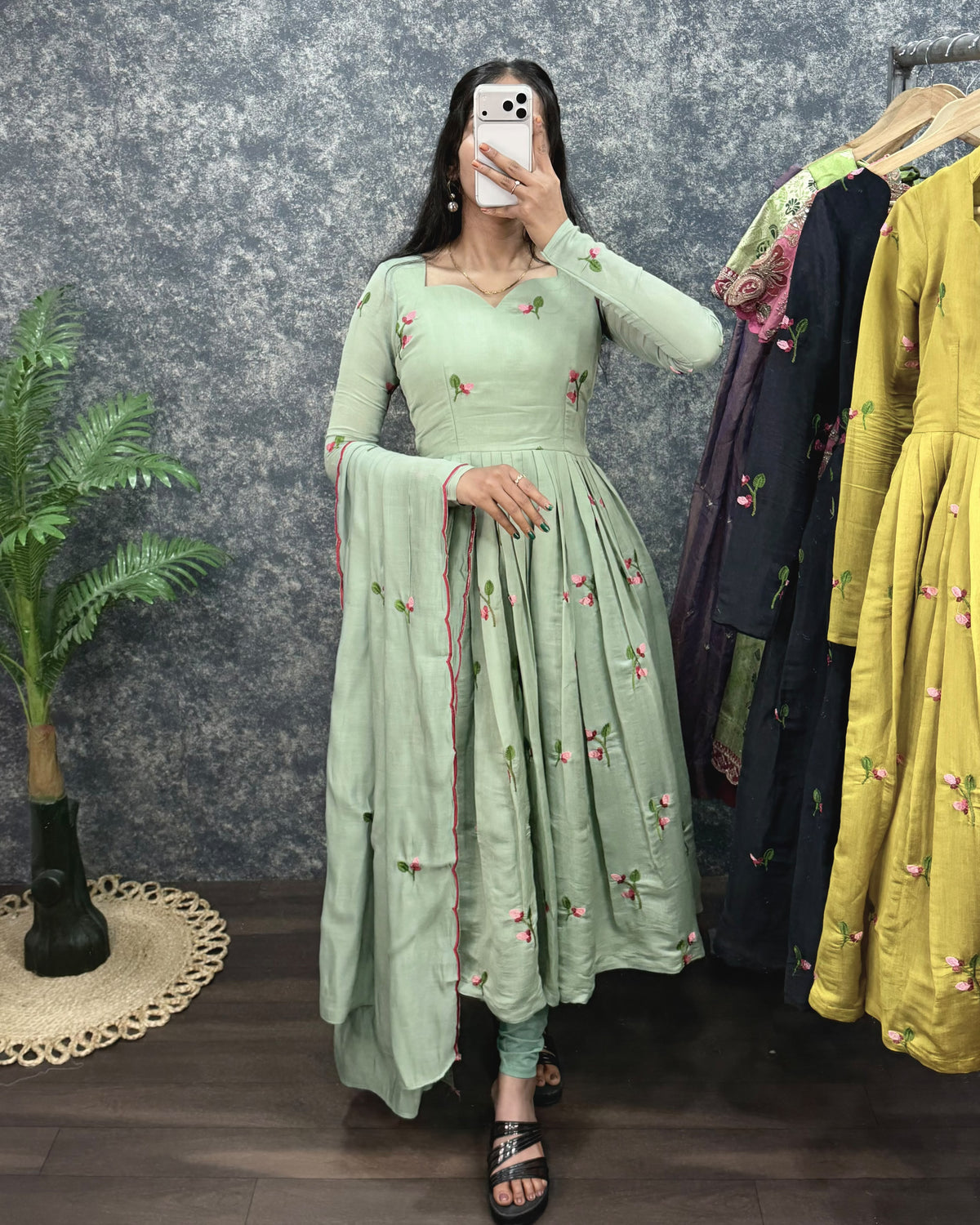 Premium South Mull Chanderi Anarkali (Kalyani)
