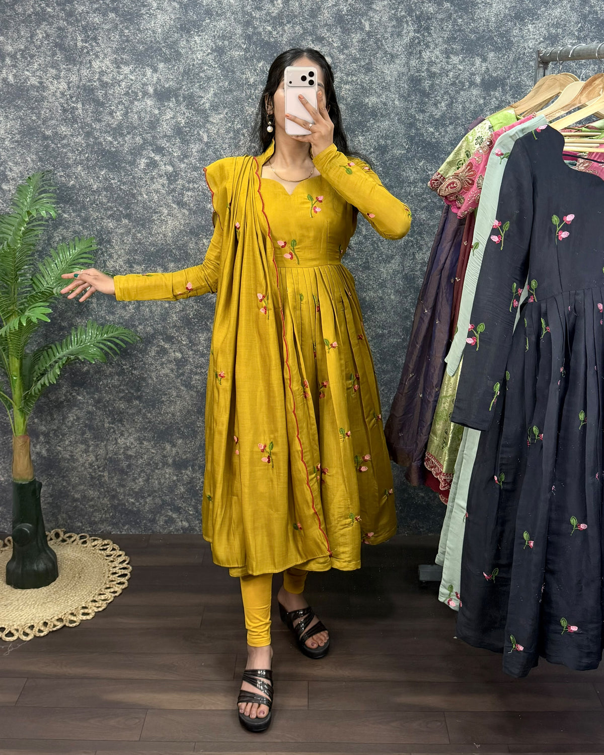Anarkali Set Mull Chanderi