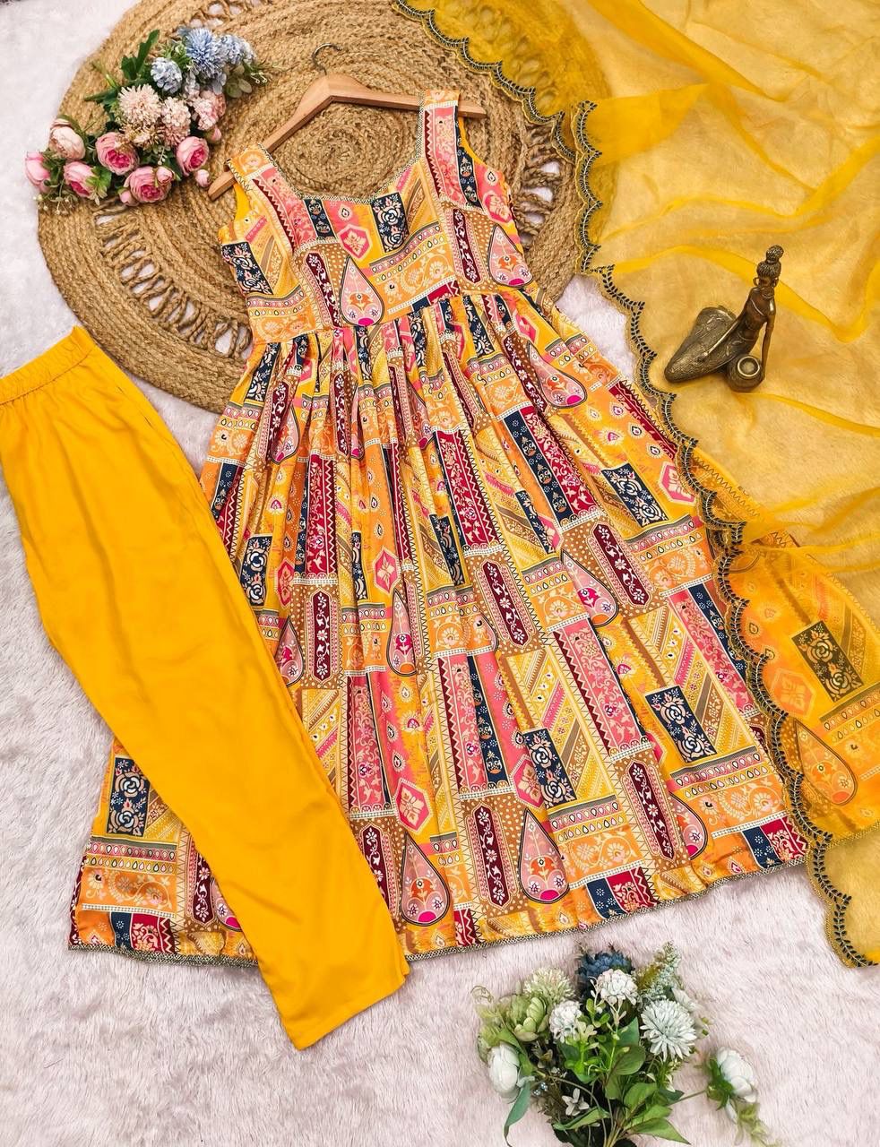 Salsa Silk Top-Plazzo with Dupatta