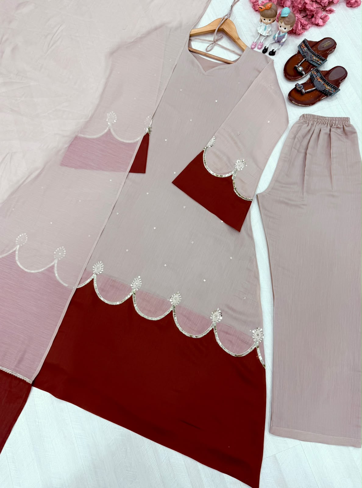 Heavy Fandy Silk Anarkali Suit