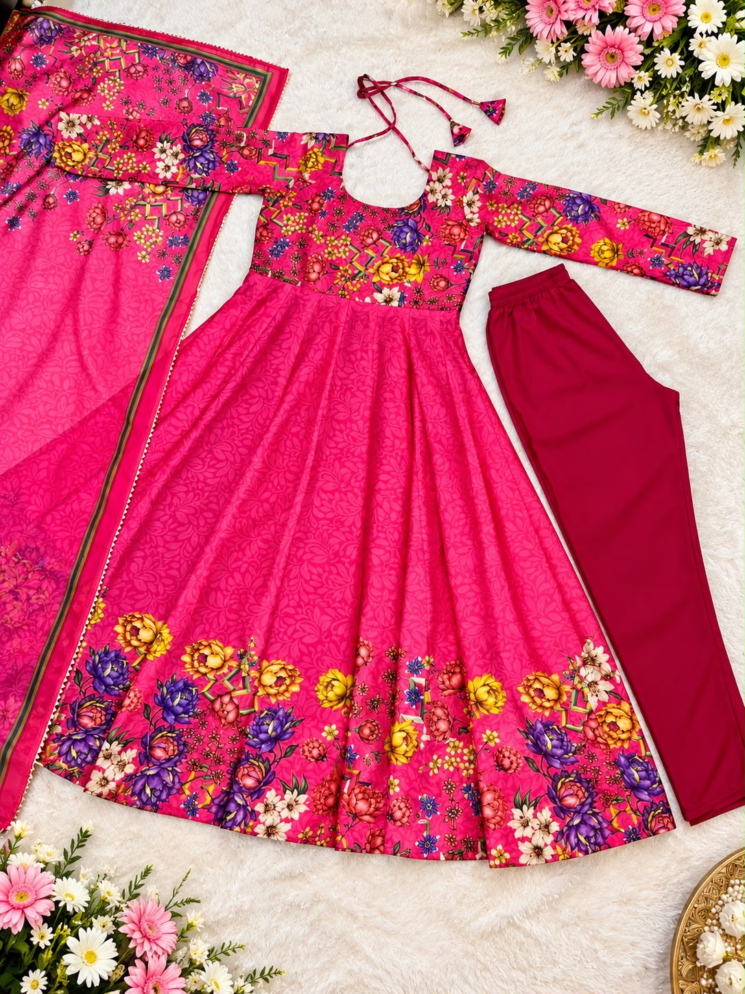 NEW TABBY FLOREL ANARKALI SUIT SET* *CATLOGUE- RUKMANI🥰*