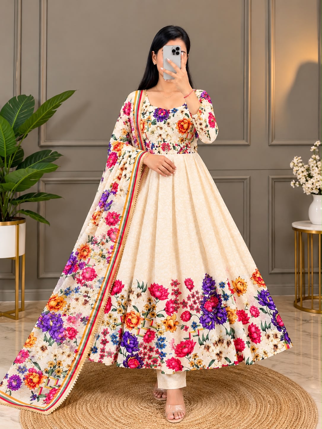 NEW TABBY FLOREL ANARKALI SUIT SET* *CATLOGUE- RUKMANI🥰*
