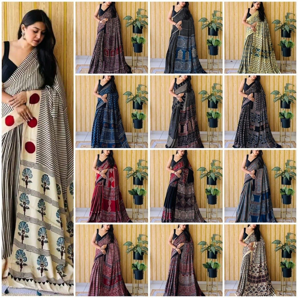 Model Silk digital print (Without tassels-phumka)