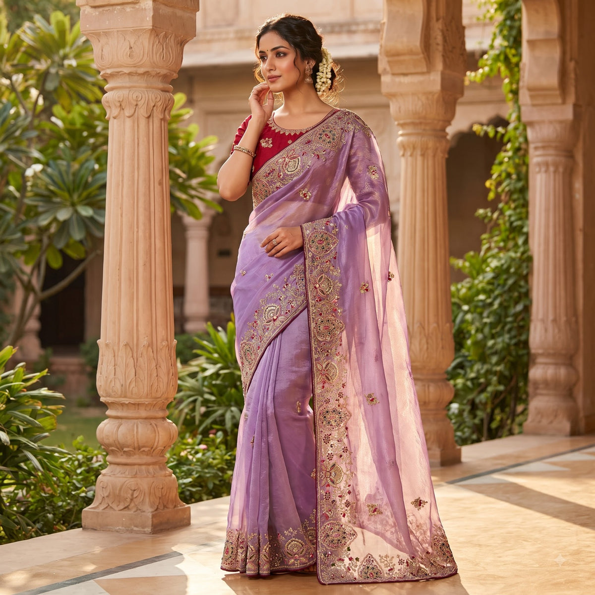 Fabric Soft Fandy Sattin Silk Fabric With Multi Thread Embroidery Coding Sequence With Dori Paiping