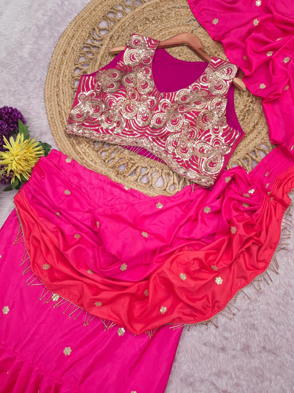 Lehenga Saree Premium Crape Silk with Padding Beautiful Digital Print Elegant Designer Look