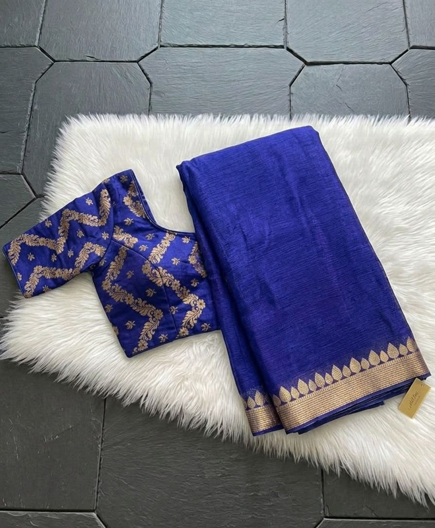 Viscose Georgette Saree With Weaving Butti Blouse