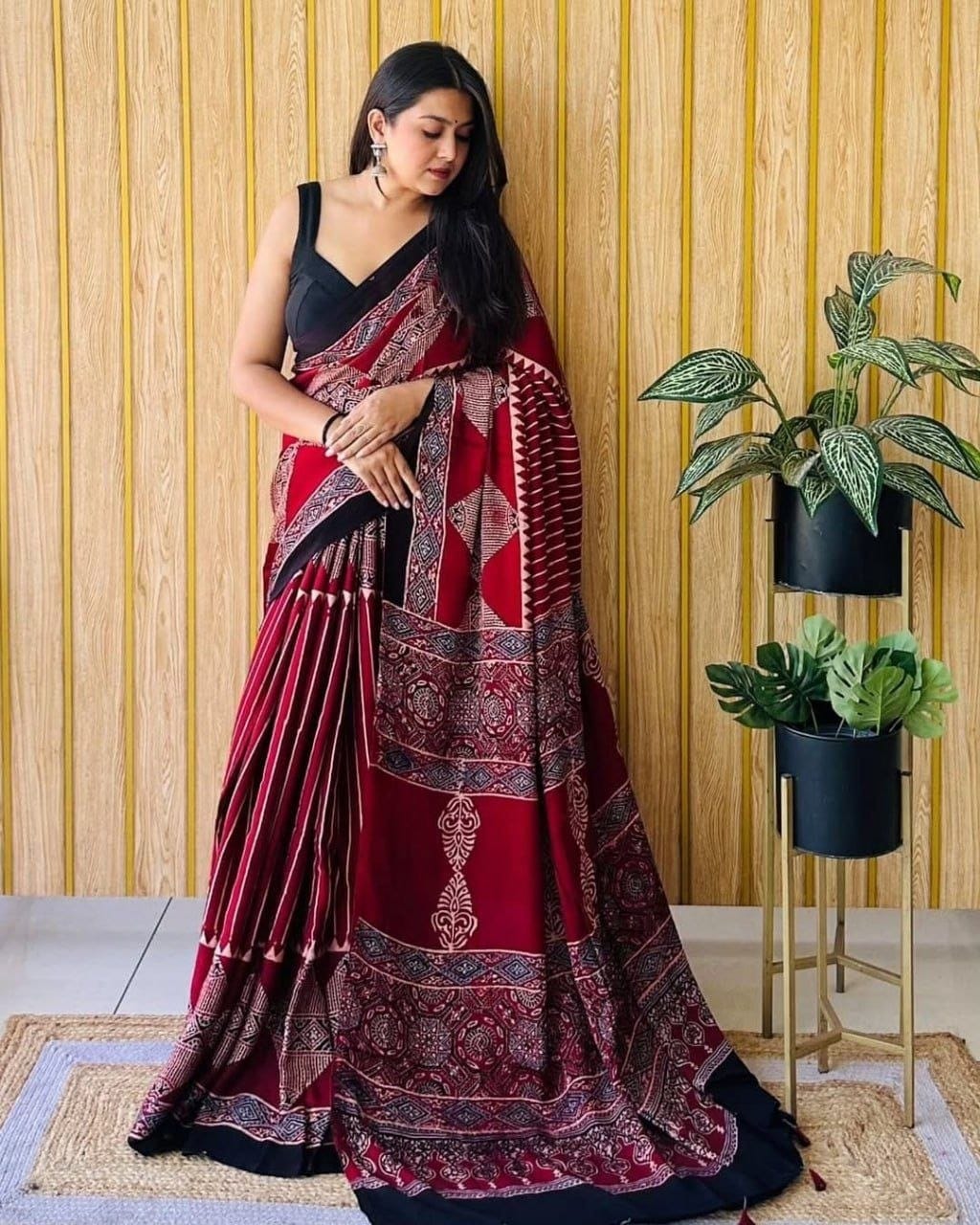 Model Silk digital print (Without tassels-phumka)