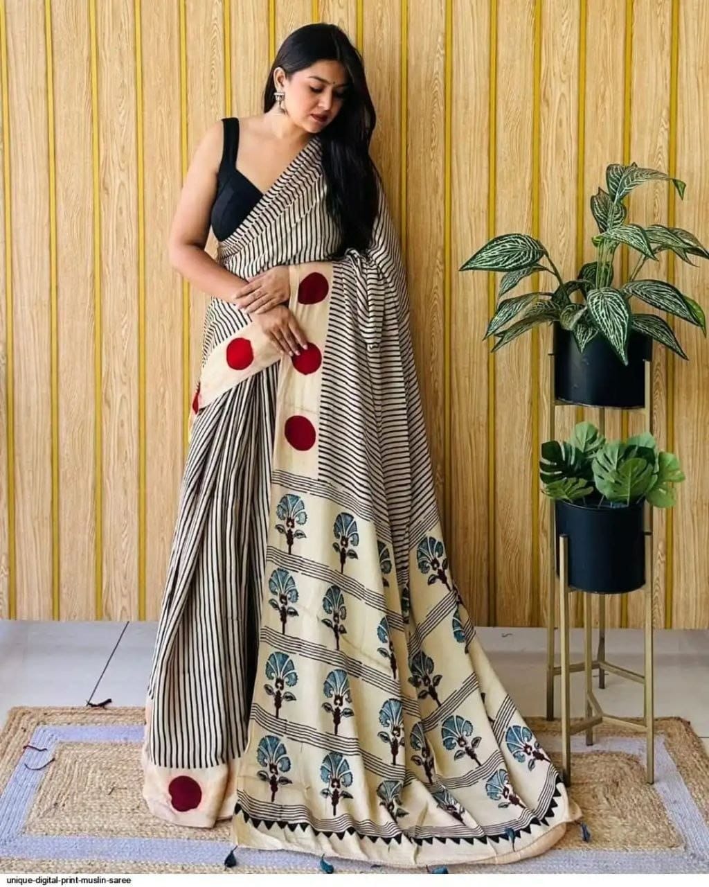 Model Silk digital print (Without tassels-phumka)