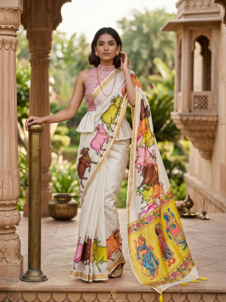 MANIPURI SLUB silk NANDI MANGLA