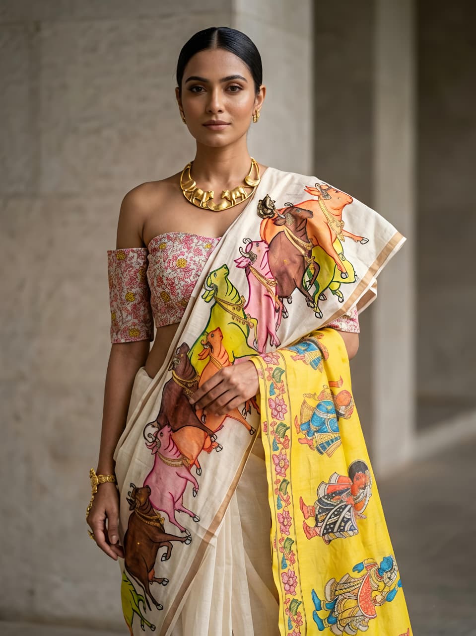 MANIPURI SLUB silk NANDI MANGLA