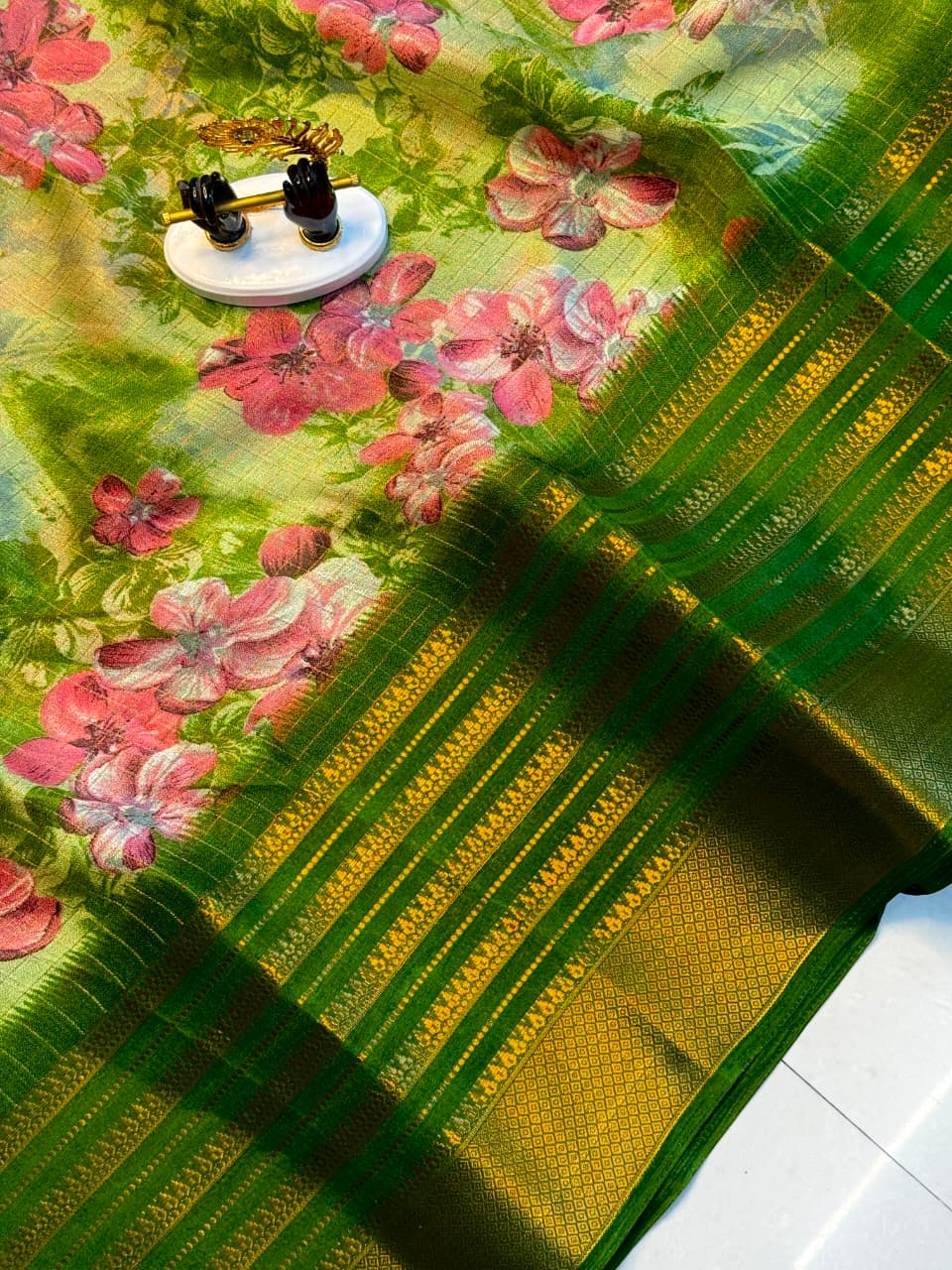 New Ajrakh Soft Georgette Saree