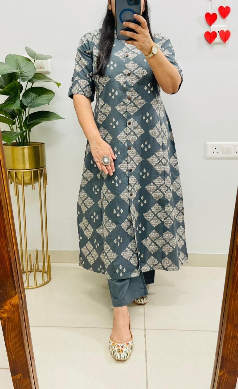 Aline Kurti Pattern Co-Ords Set