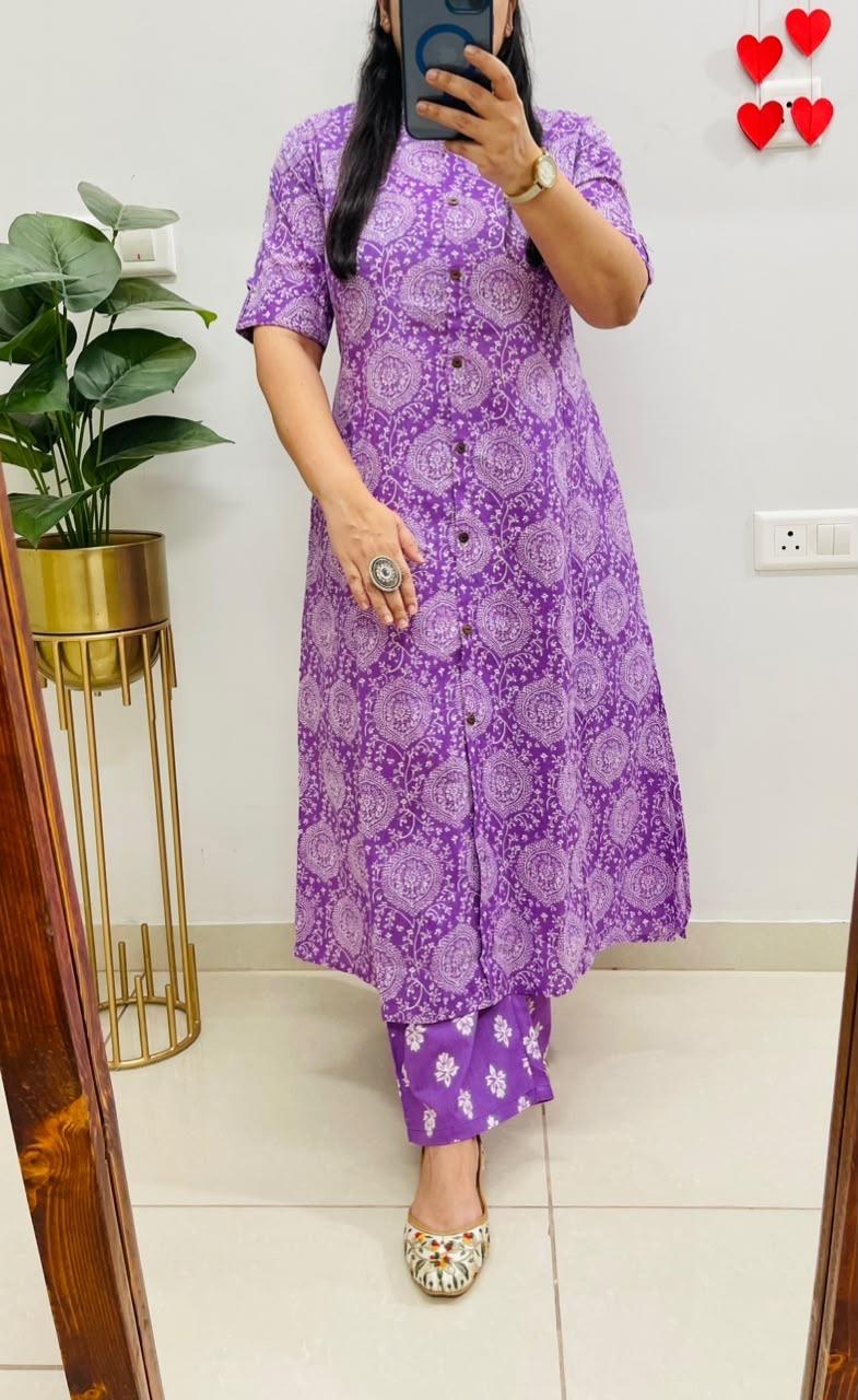 Aline Kurti Pattern Co-Ords Set