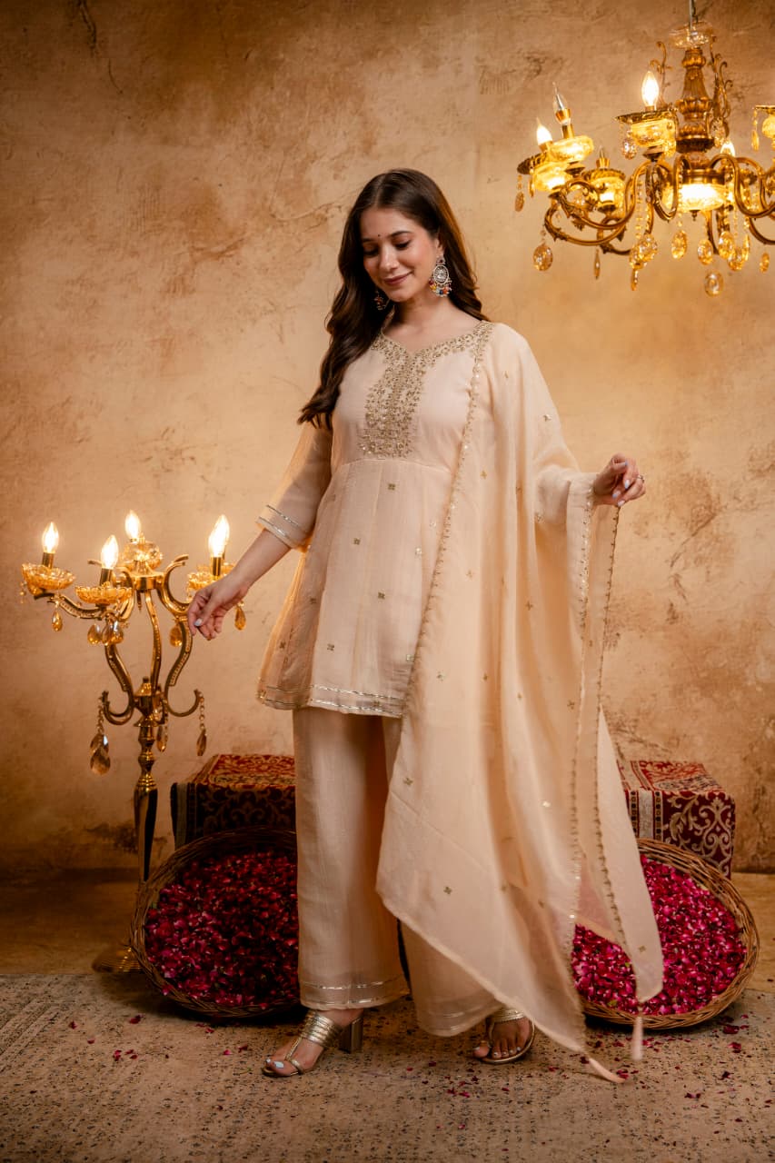 Designer Party Wear Top and Plazzo with Fancy Dupatta