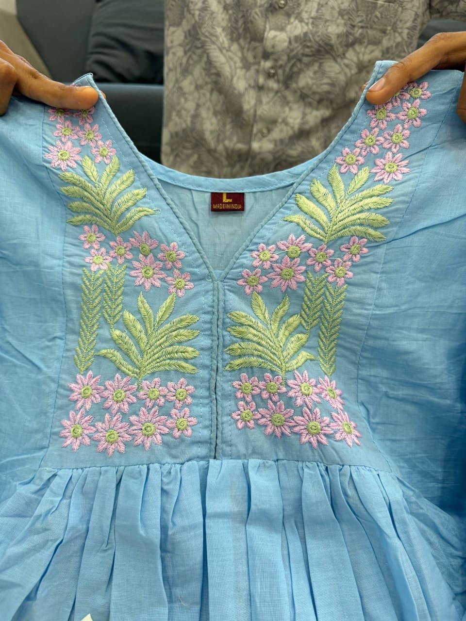 Pure Cotton Embroidery Top With Plazo