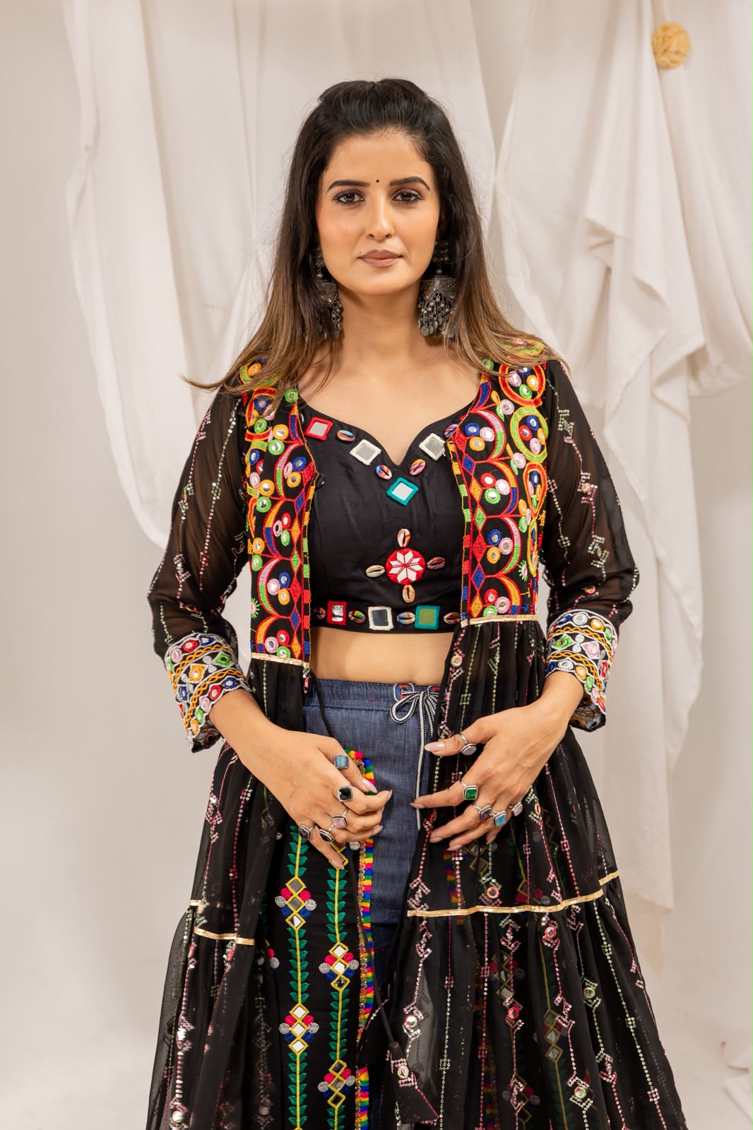 Navaratri 2026 Rang Shrug Set / Jeans / Shrug