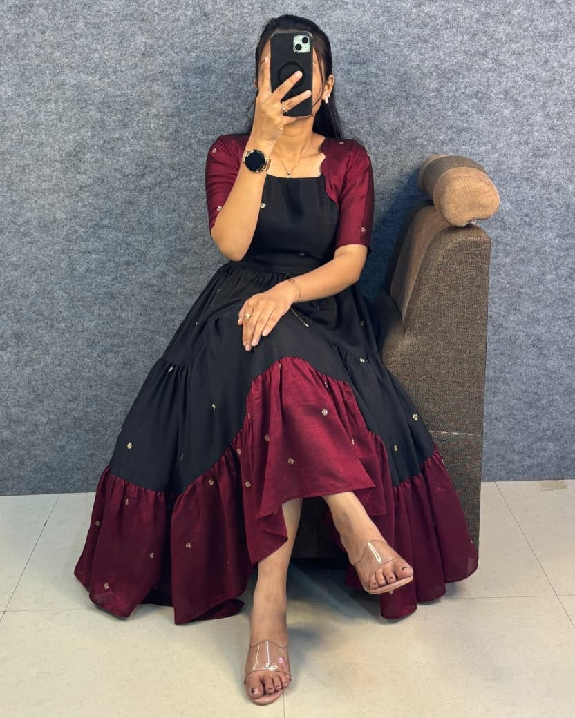 Maxxi Collection Vichitra Silk Designer Embroidery Maxi