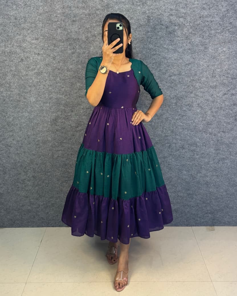 Maxxi Collection Vichitra Silk Designer Embroidery Maxi