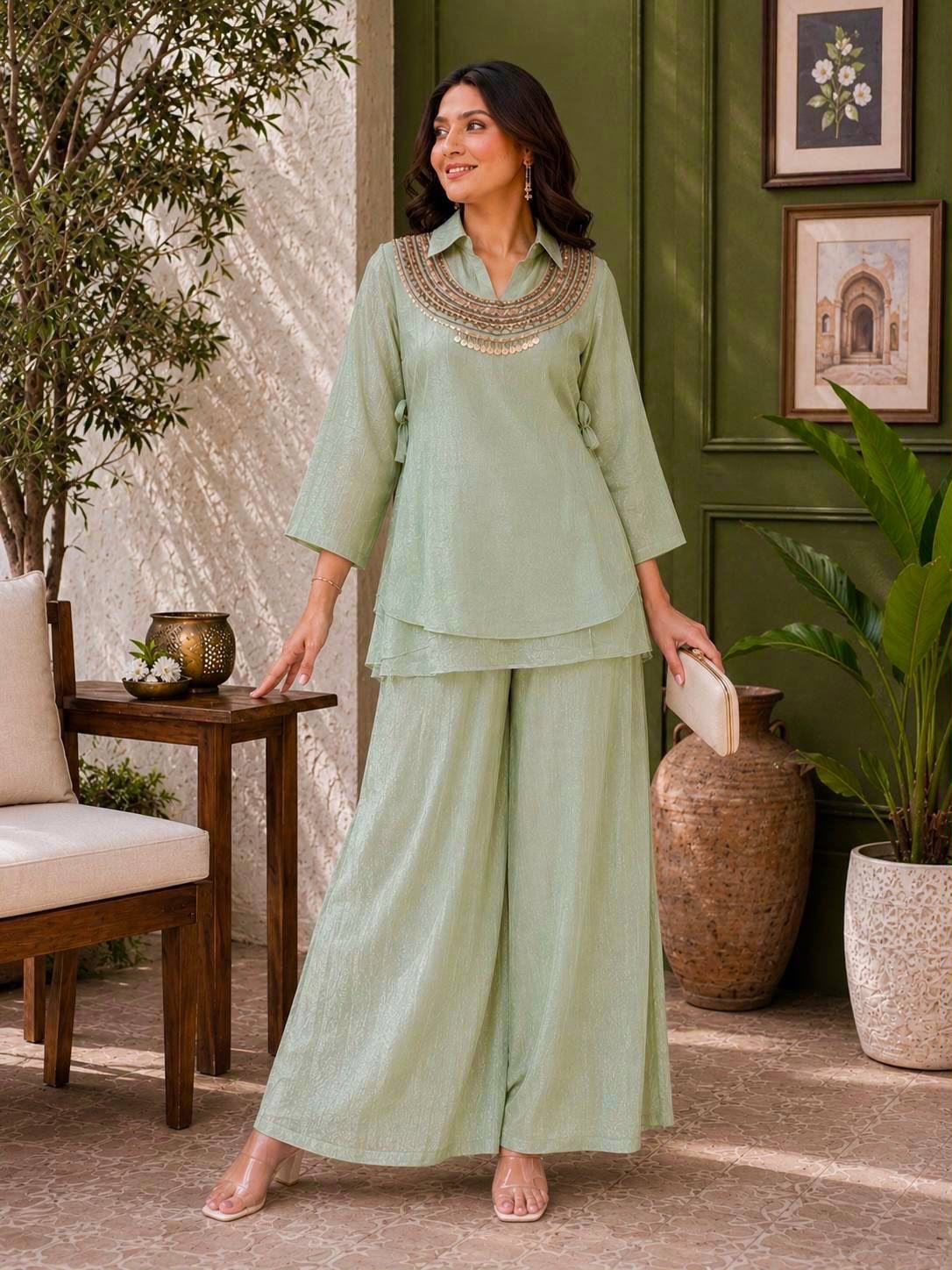 Kurti, Shrug & Plazzo Set