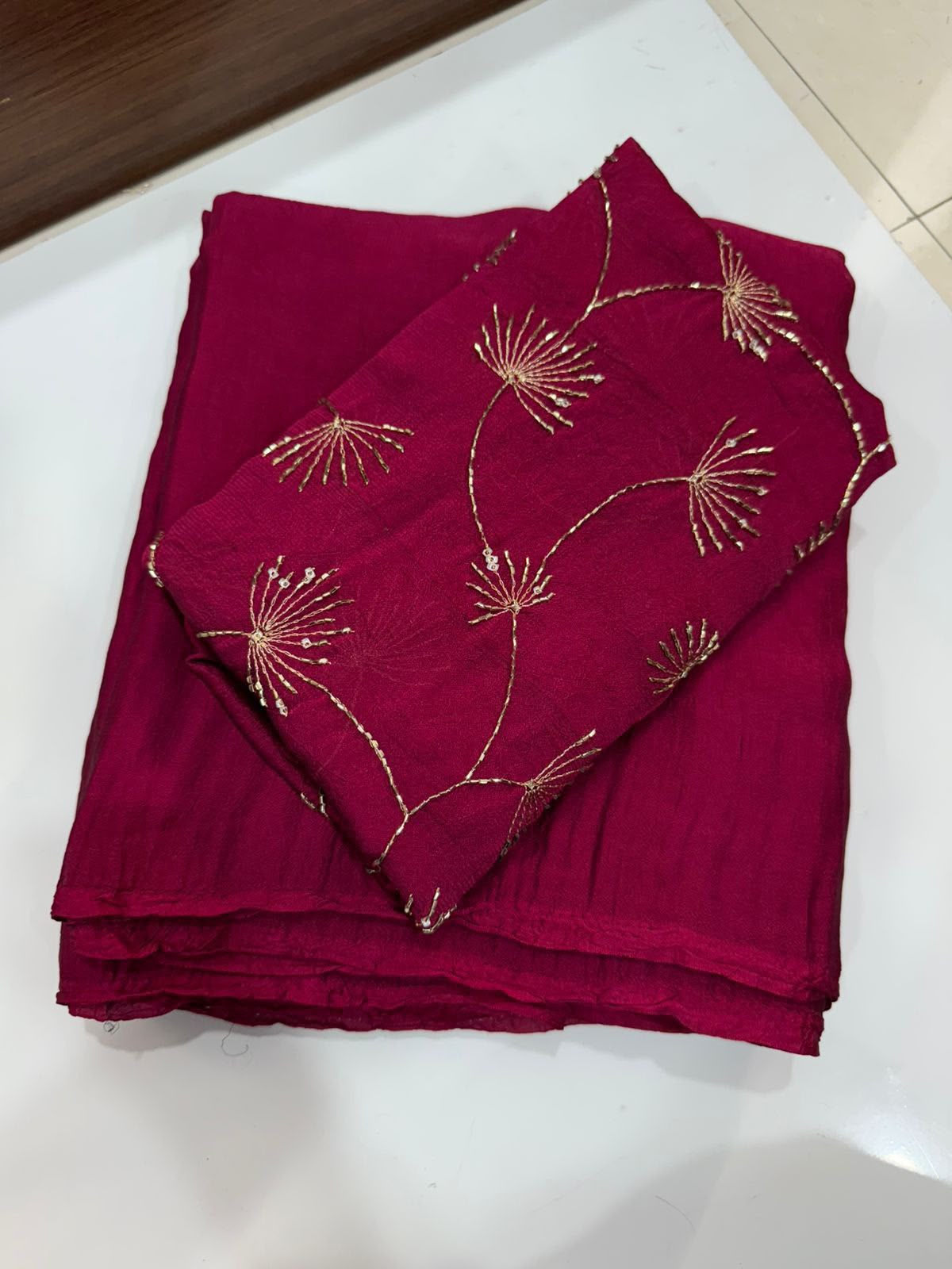 Viscose Georgette Sequence Worked Saree