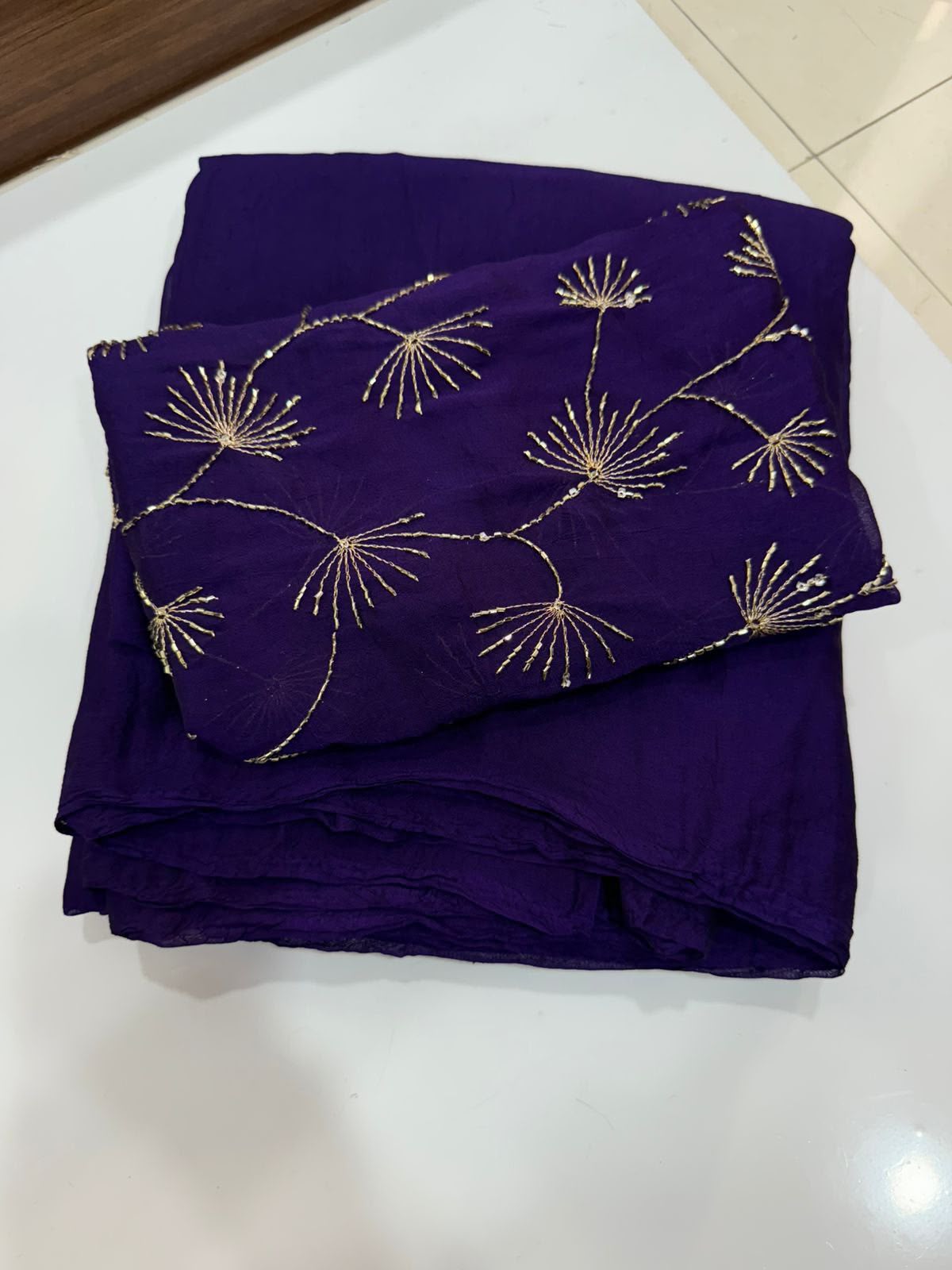 Viscose Georgette Sequence Worked Saree