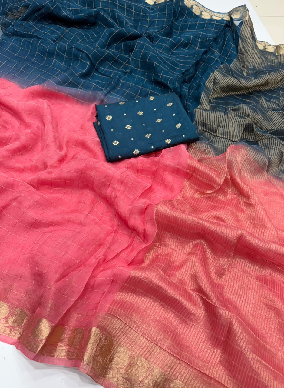 Designer Saree with Heavy Hand Work
