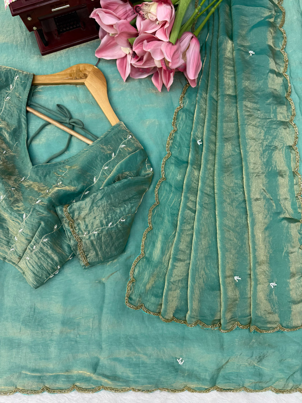 Pure Marsh Mellow Silk Saree