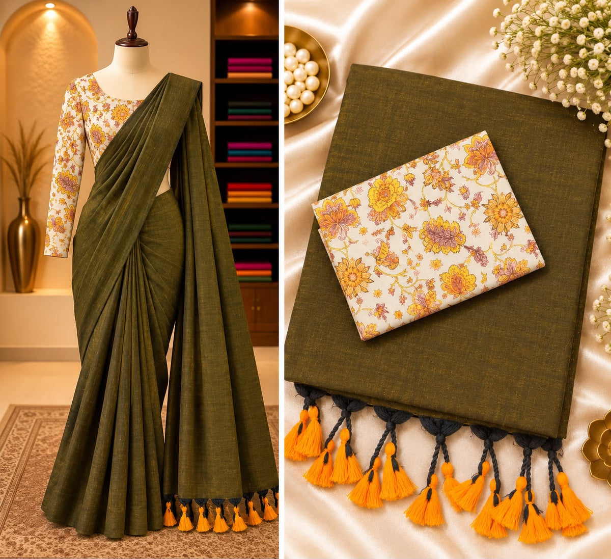Handloom Khadi Cotton Saree