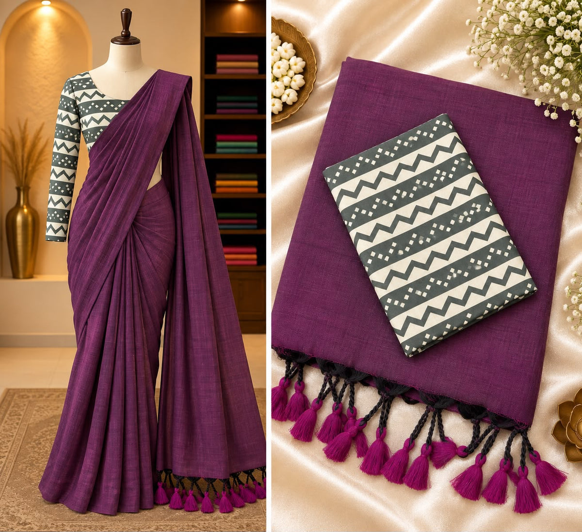 Handloom Khadi Cotton Saree
