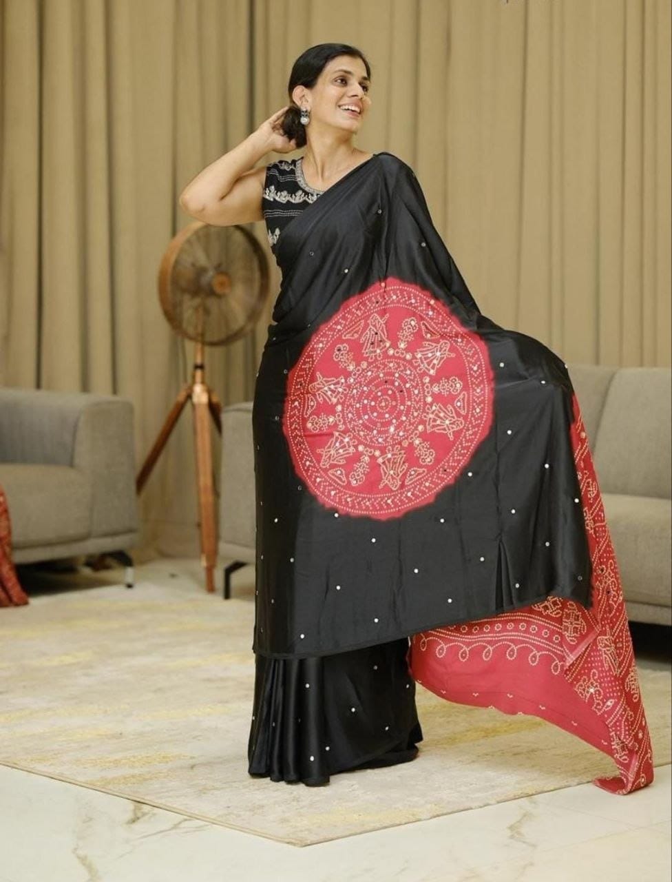 Gajji Silk Heavy Mirror Work Saree