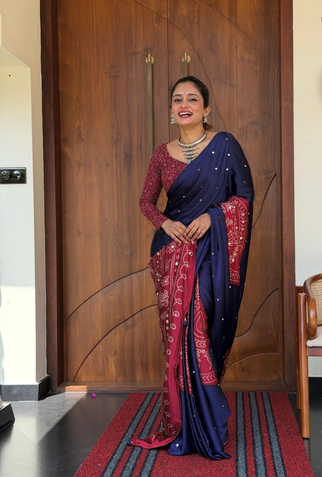 Gajji Silk Heavy Mirror Work Saree