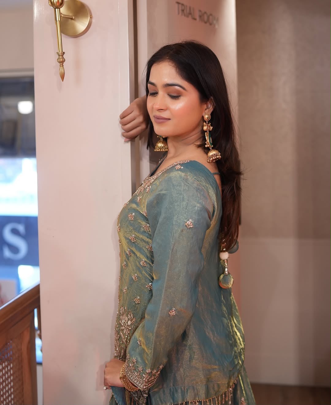 Party Wear Four Piece Suit Set Fendy Silk