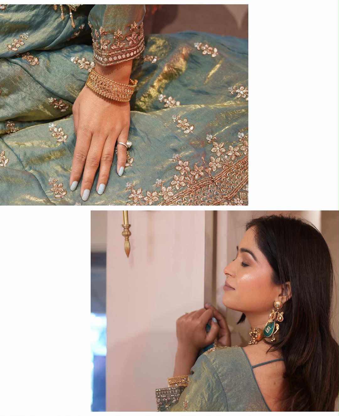 Party Wear Four Piece Suit Set Fendy Silk
