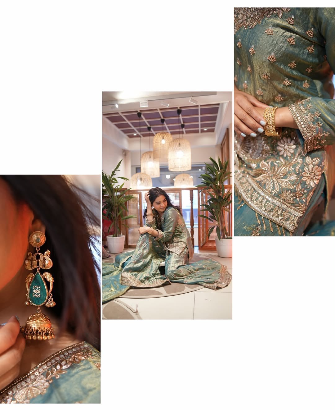 Party Wear Four Piece Suit Set Fendy Silk