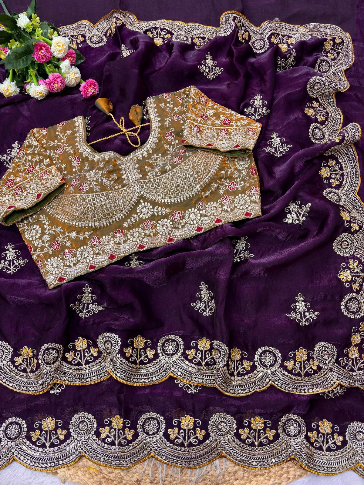 Viscose Crepe Chiffon Georgette Saree
