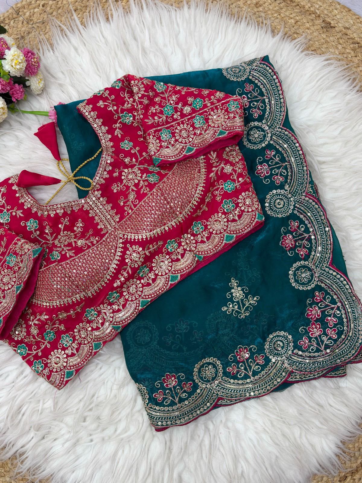 Viscose Crepe Chiffon Georgette Saree