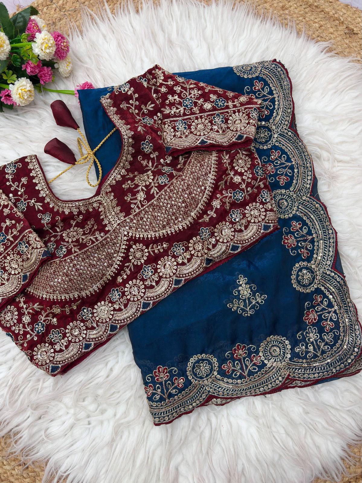 Viscose Crepe Chiffon Georgette Saree