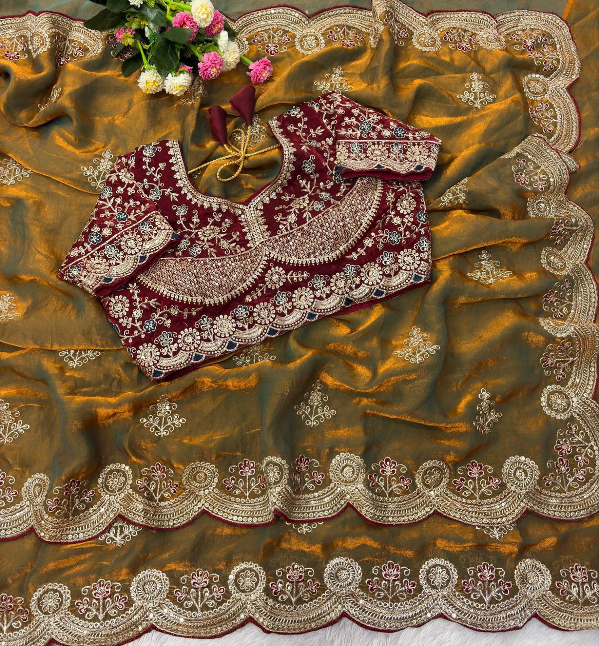 Viscose Crepe Chiffon Georgette Saree