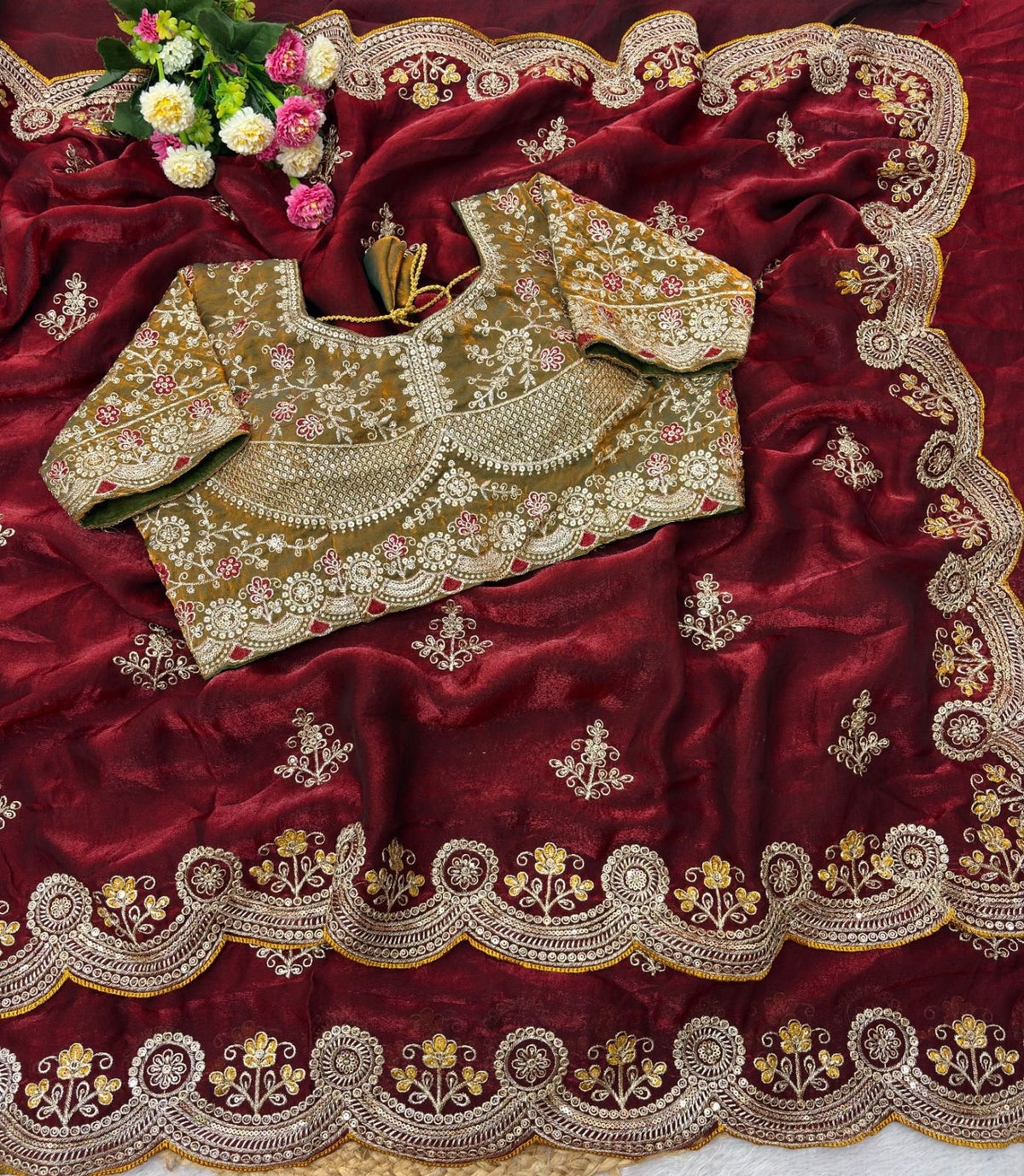 Viscose Crepe Chiffon Georgette Saree