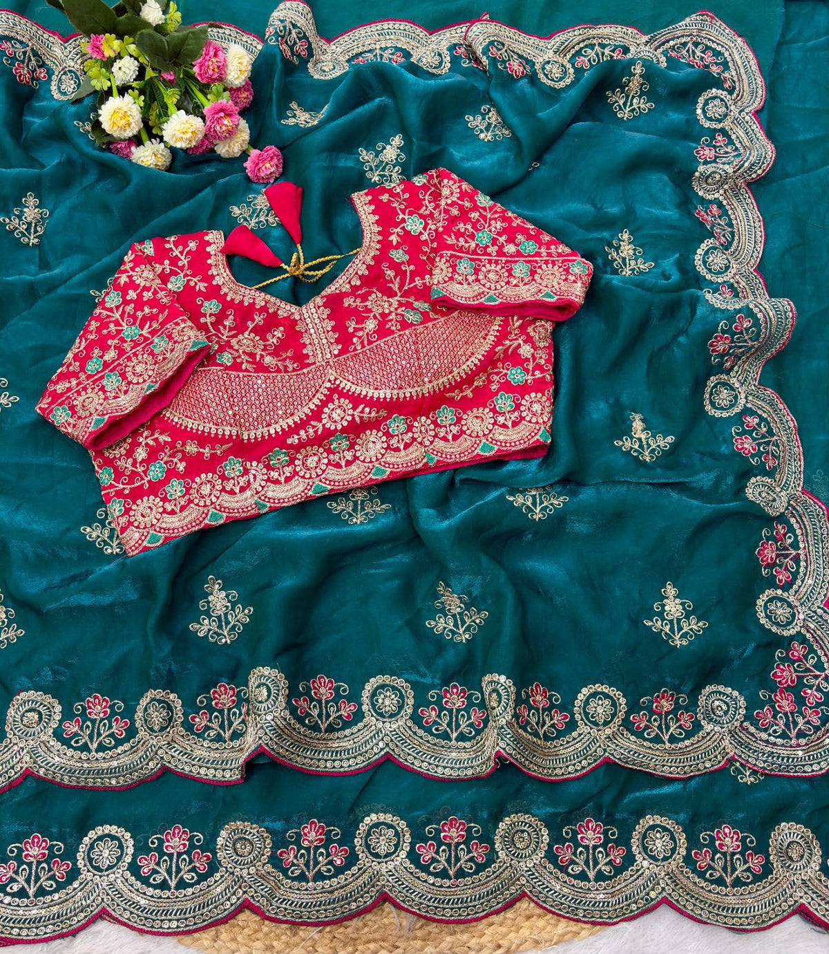 Viscose Crepe Chiffon Georgette Saree