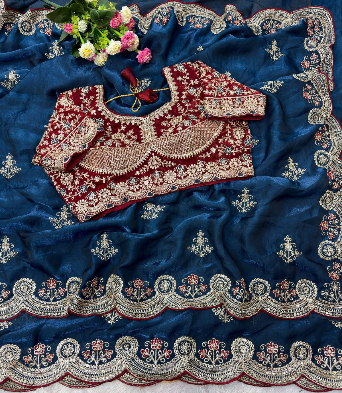 Viscose Crepe Chiffon Georgette Saree