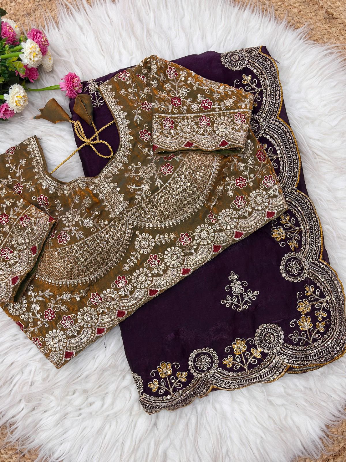 Viscose Crepe Chiffon Georgette Saree