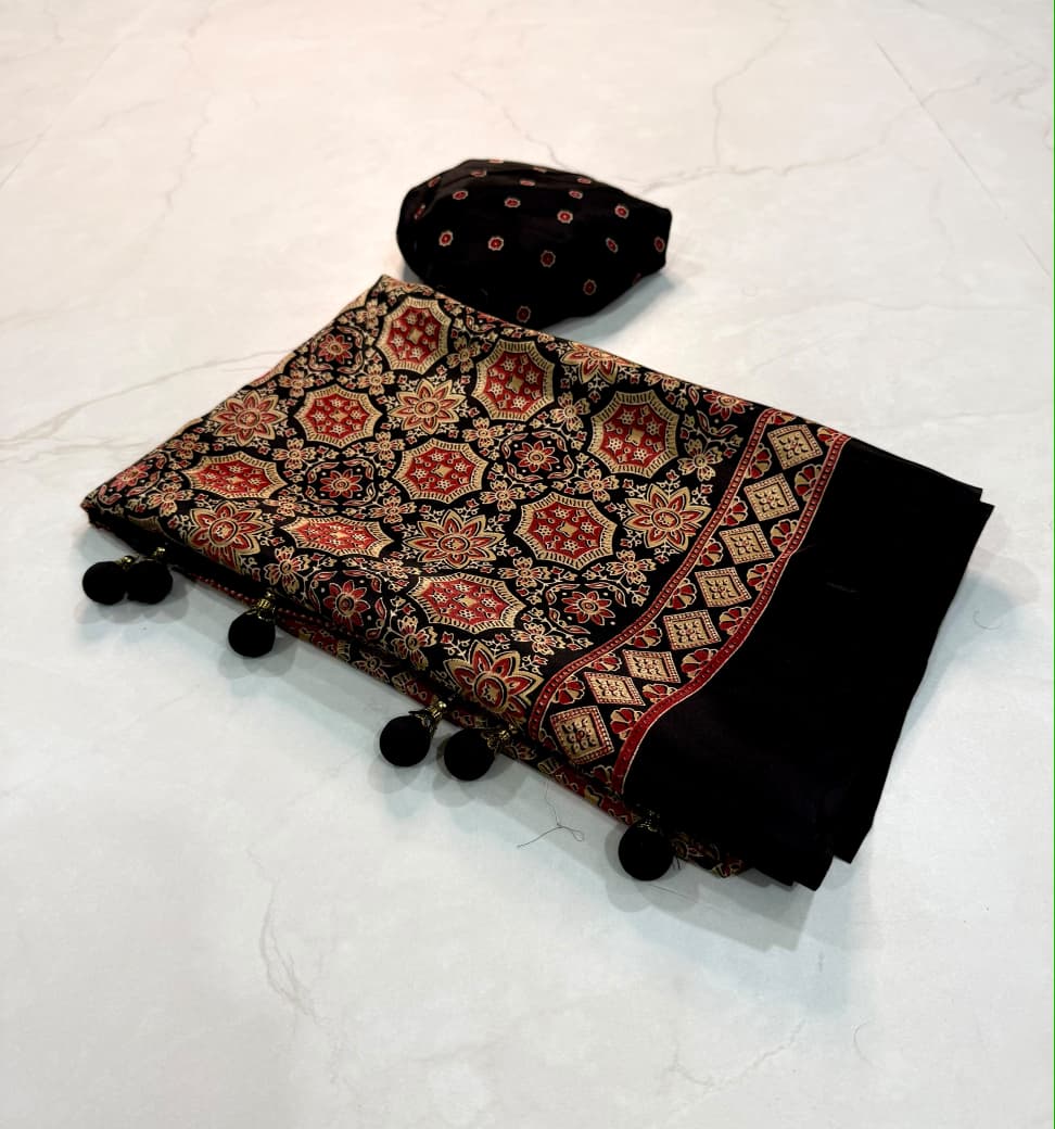 KK Creation Pure Soft Fandy Satin Silk Saree (KK - Vanshika)