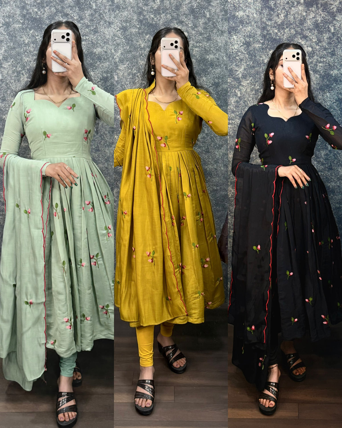 Premium South Mull Chanderi Anarkali (Kalyani)