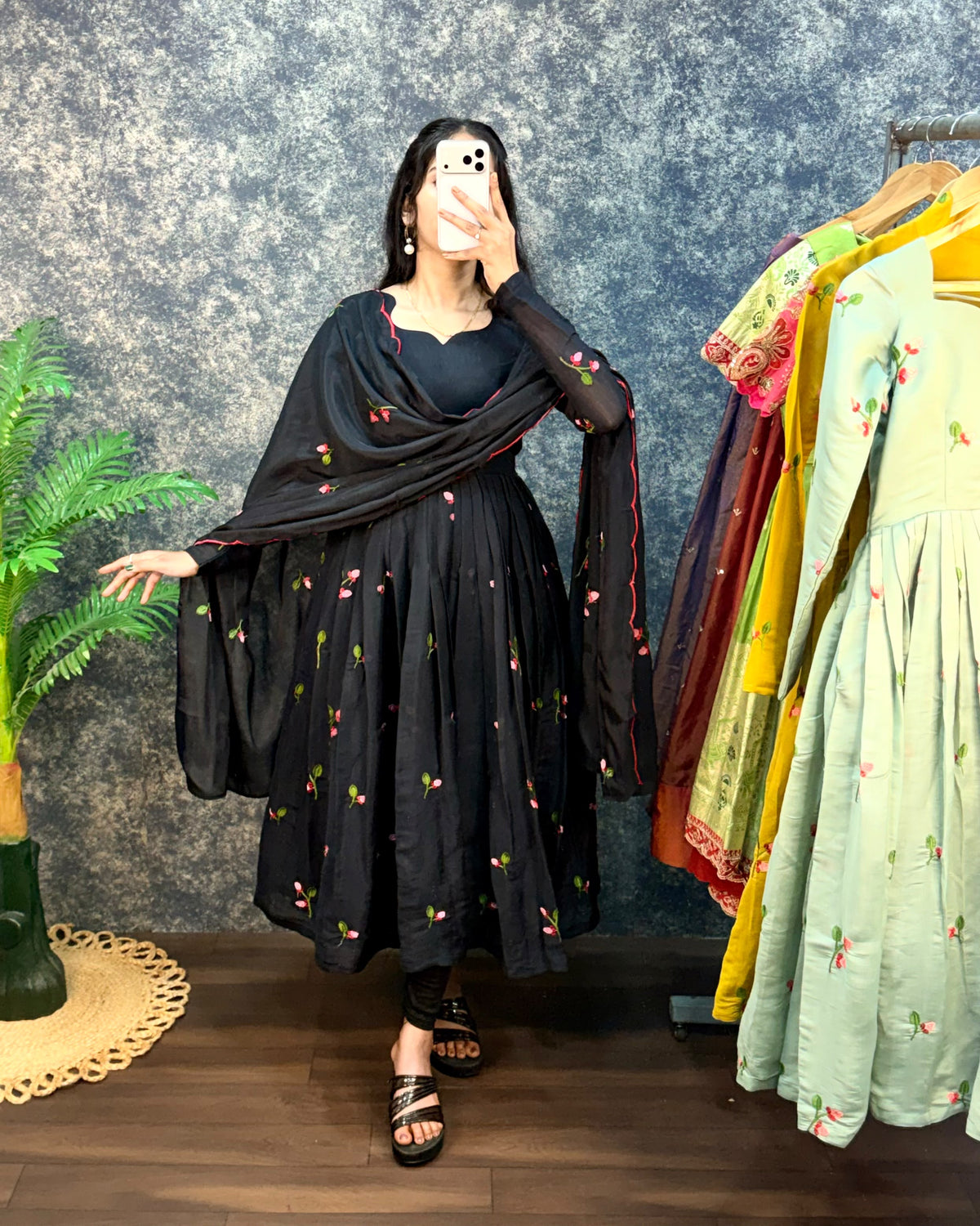 Anarkali Set Mull Chanderi