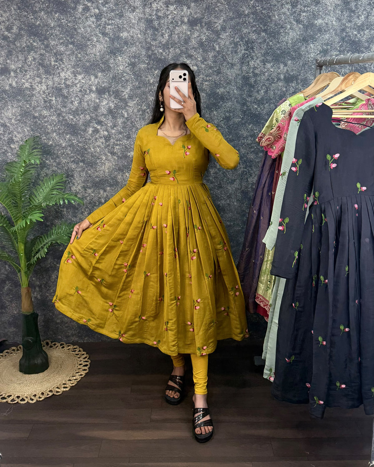 Anarkali Set Mull Chanderi
